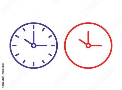 Two clock faces showing different times, symbolizing time management and punctuality