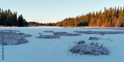 Store Vindflotjernet Lake of the Vindflomyrene Nature Reserve at the Totenåsen Hills, Norway, November 2025.