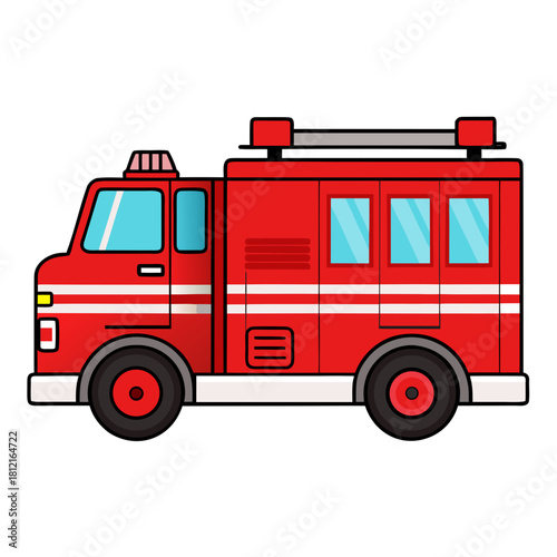 fire truck isolated on white