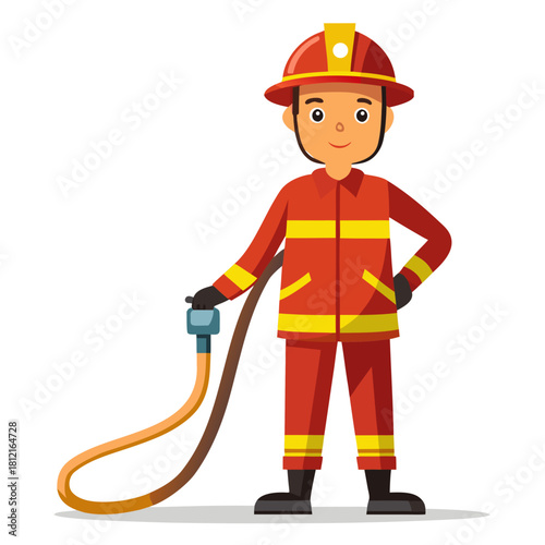 Firefighter with helmet