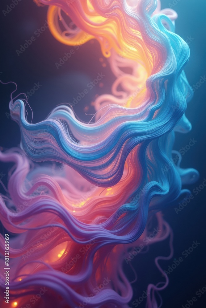 Obraz premium Vibrant swirling smoke and light abstract background