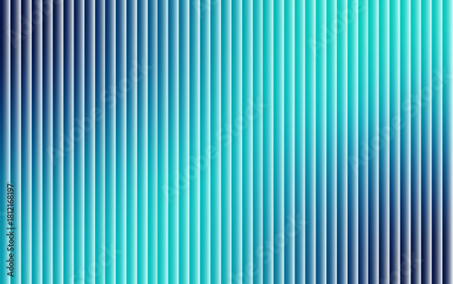 Horizontal ripple waves with teal aqua spectrum and soft blur. Gradient fractal glass texture backdrop, Fractal optical distortion, luminous ribbed field