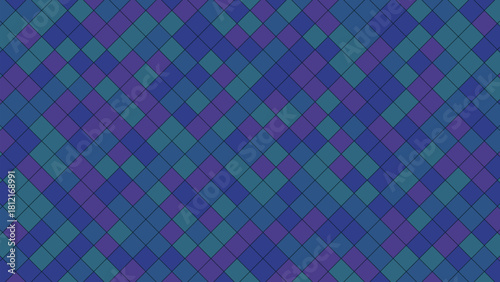 Abstract geometric pattern of overlapping diamond shapes in shades of blue and purple