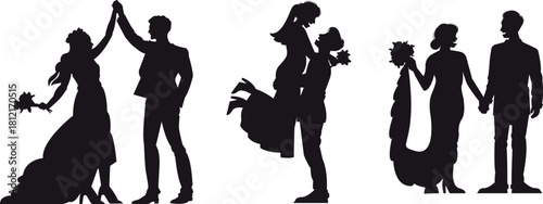 Romantic Wedding Couple Silhouettes Collection