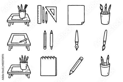 Cup drawing doodle paper vector atelier icon icons home brush tools pen