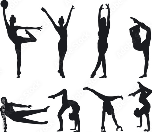 Dynamic Gymnastics and Acrobatics Silhouettes Collection