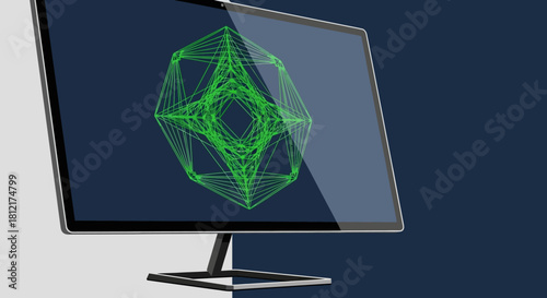 Geometric polyhedron on computer screen