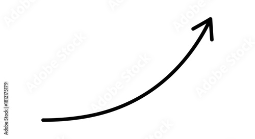 Upward trend arrow with transparent background
