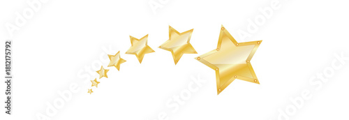 Seven bright golden stars, from the smallest star to the largest star.