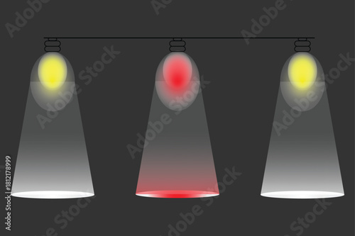 Three Pendant Lights Over Dark Floor Create Warm Ambience and Modern Industrial Mood

