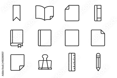 Clip folded corner fold icons book ribbon turned icon paper vector ruler