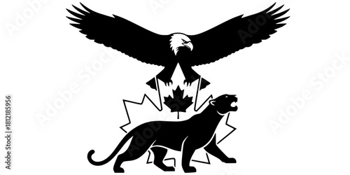USA Canada Mexico Mascot Silhouette Set Vector Icons 2026