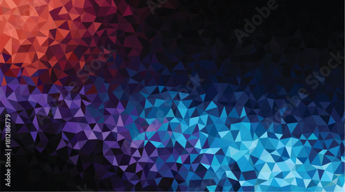 Vibrant Neon Geometric Low-Poly Triangle Background Texture