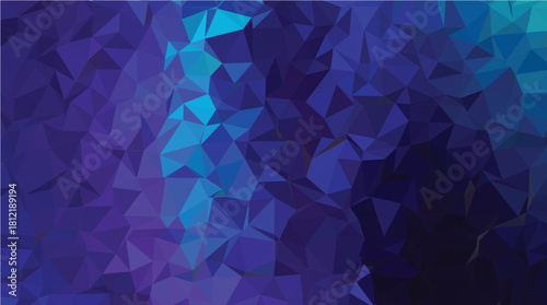 Dark Purple and Blue Abstract Low-Poly Geometric Background Texture