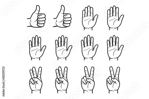 Outline icon stop gesture peace icons gestures communication wave hand signs doodle