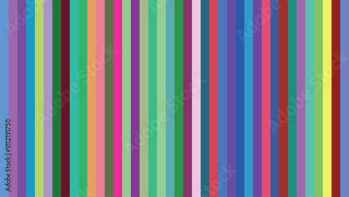 Vibrant vertical stripes in a playful spectrum of colors create a lively abstract pattern.