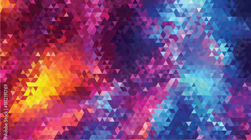 Hot and Cold Vibrant Geometric Low-Poly Triangle Background Texture
