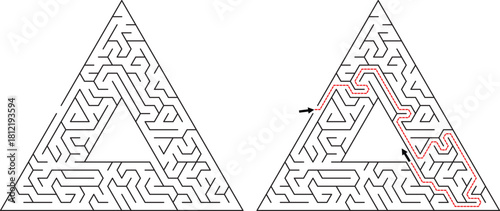 Kids Brain Stimulation Maze on White Background