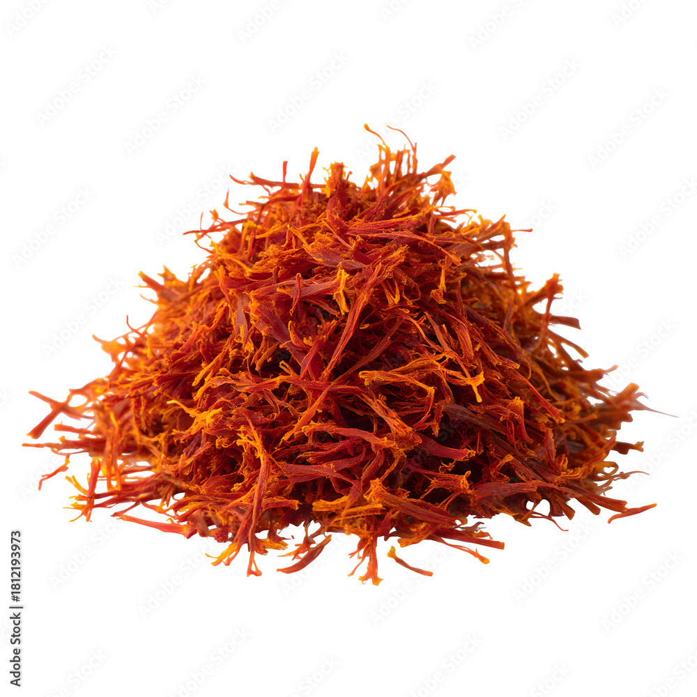 Naklejka premium Saffron threads spice close up for gourmet cooking and rich flavor adds luxury to culinary creations