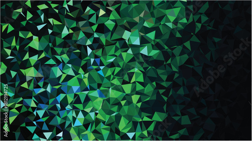 Dark Green Fragmented Geometric Low-Poly Forest Texture Background