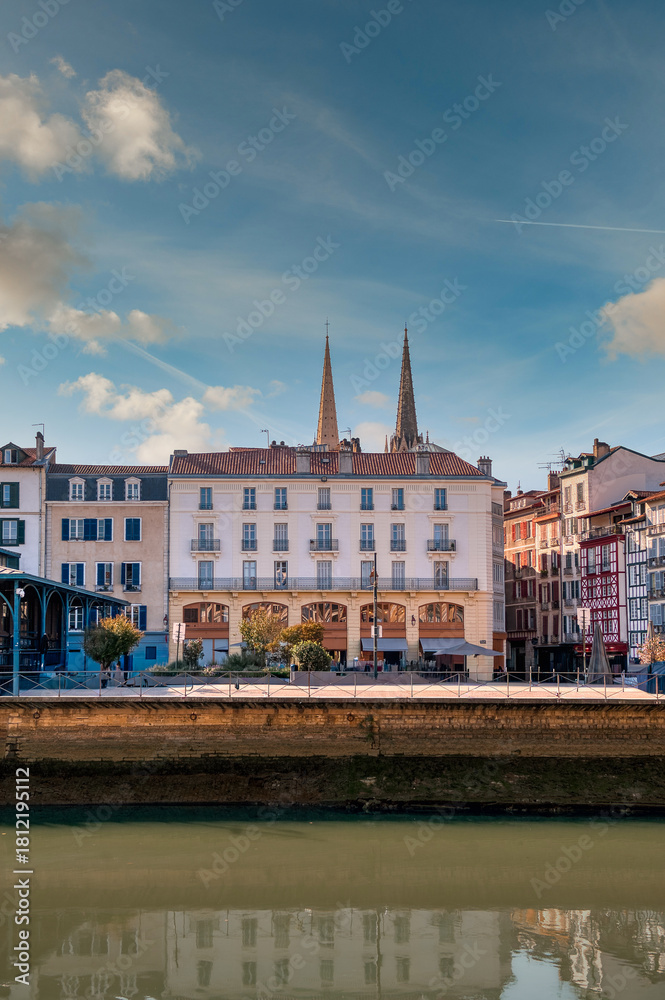 Naklejka premium Bayonne is a city in the French Basque Country, at the confluence of the Nive and Adour rivers, in southwestern France.