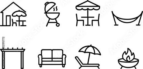 Outdoor Leisure & Patio Essentials Icons