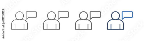 
outline icon sheet storyteller with people and conversation design