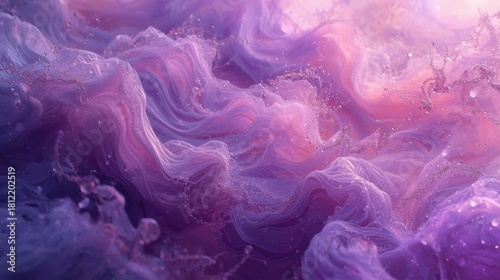 Abstract swirling purple and pink smoke or ink cloud