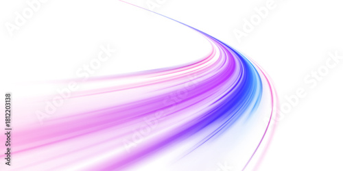 Database fast data transfer acceleration.Vector PNG. Luminous neon waves and sparkling colored spiral sparks. Colored shiny sparks of spiral wave. Curved bright speed line swirls.	
