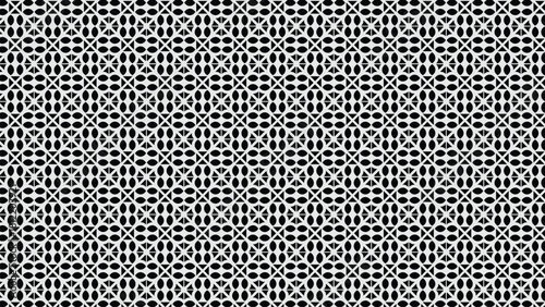 Abstract black and white geometric pattern with repeating hexagonal shapes