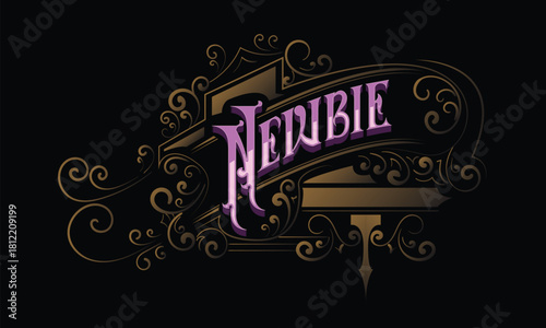 NEWBIE lettering custom style design