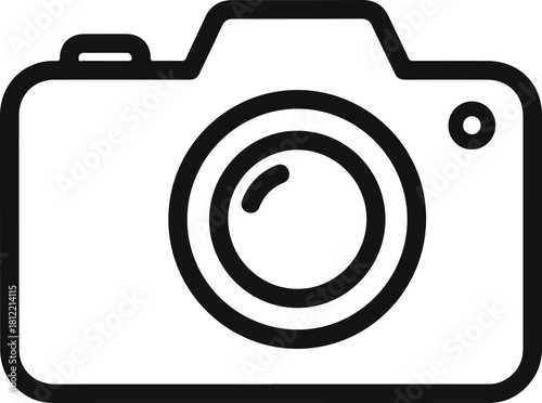 Camera icon outline illustration representing photography and visual media