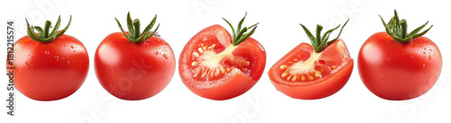 Wallpaper Mural Fresh red tomatoes in a row showing whole and sliced ones Torontodigital.ca