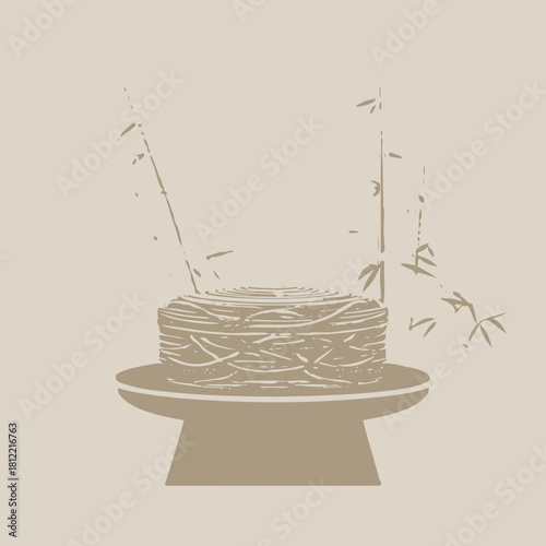 A flat vector illustration of an Asian food steamer basket