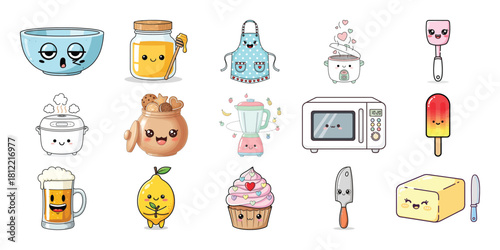 Collection of adorable baby deer illustrations in various poses and activities