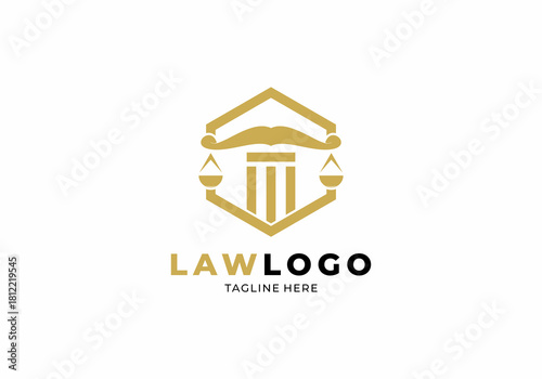 law icon logo vector symbol scales