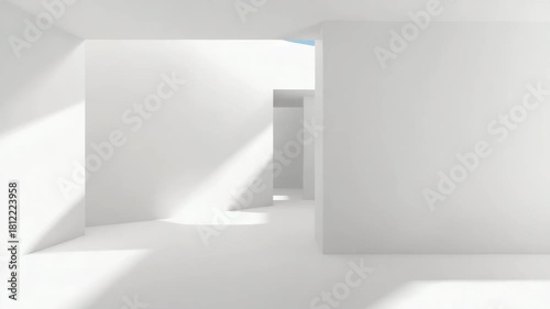 Wallpaper Mural Modern minimalist white room with bright natural light and geometric shadows Torontodigital.ca