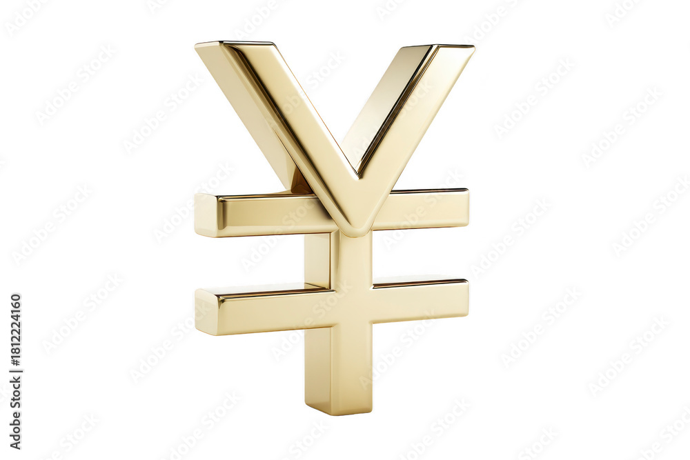 Obraz premium Gold yen symbol shiny metallic currency sign isolated on transparency background represents finance wealth investment and economic concepts modern and luxurious style