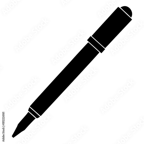 Black ballpoint pen vector