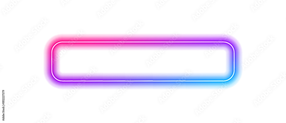 Fototapeta premium Square rectangular frame with two color neon motion graphics on isolated transparent background in PNG and vector format. Gradient aura, grain neon blob with noise effect PNG illustration. 