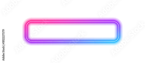 Square rectangular frame with two color neon motion graphics on isolated transparent background in PNG and vector format. Gradient aura, grain neon blob with noise effect PNG illustration.	