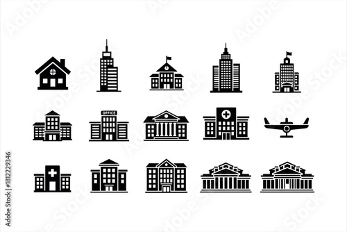 Set of Various Building Icons