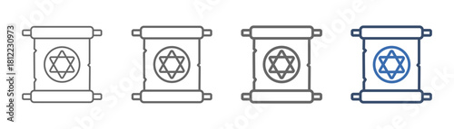 
outline icon sheet magic spell with spell paper design