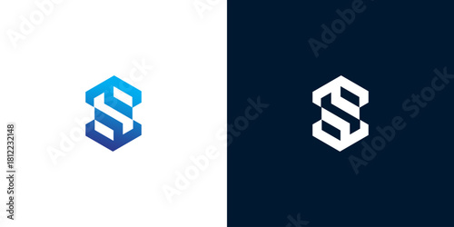 Modern geometric letter S logo design featuring an abstract, clean, and professional aesthetic, suitable for corporate branding and digital applications