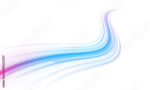 Blue wave curved lines for presentations, illustration of articles and publications on technological trends and innovations, covers of technological magazines. Light arc in blue colors.	