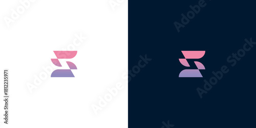 Abstract logo designs in soft gradient colors, showcasing modern elegance and minimalist appeal