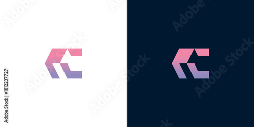 Abstract Geometric Letter C Logo Design in Gradient Colors for Modern Branding
