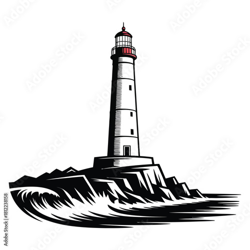 lighthouse on a white background