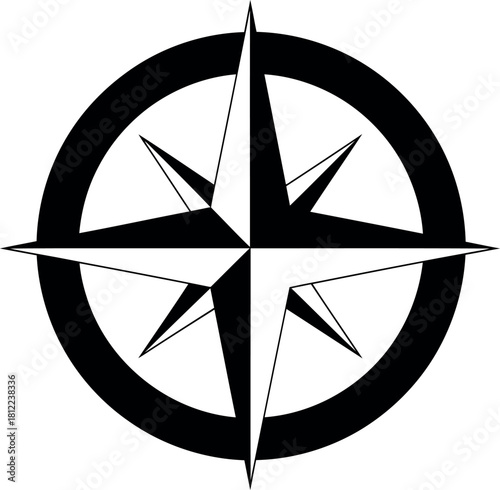 Vintage compass rose nautical navigation symbol
