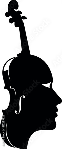Violin silhouette head profile